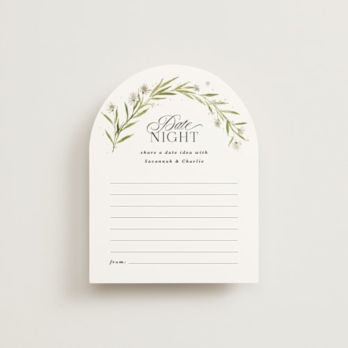 This is a diamond bridal shower insert cards with standard by Kate Ahn called aveline printing on signature in standard