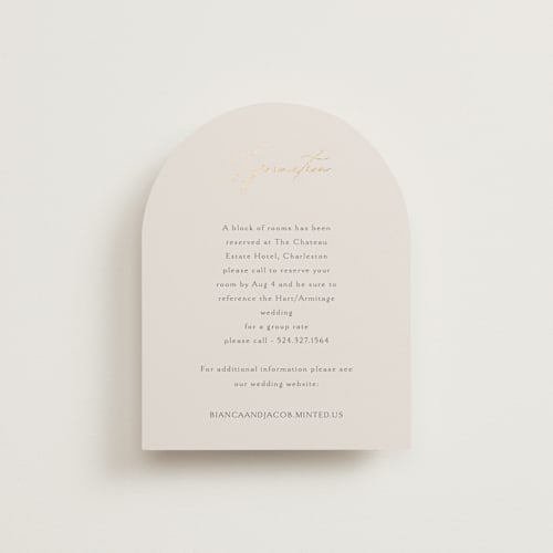This is a ivory enclosure cards with foil pressed by Angela Thompson called eloquent printing on signature in standard