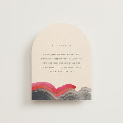 This is a gem foil stamped wedding invitations with foil pressed by Sumak Studio called agate printing on signature in standard