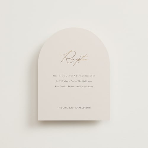 This is a ivory foil stamped wedding invitations with foil pressed by Angela Thompson called eloquent printing on signature in standard