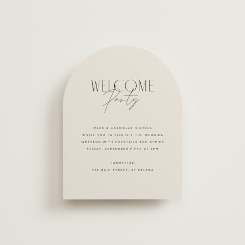 This is a linen reception cards with standard by Kelly Schmidt called arabilla overlap printing on signature in standard