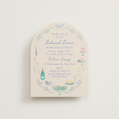 This is a pastel reception cards with standard by Elly called dining printing on signature in standard