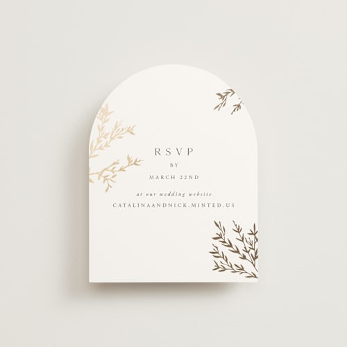 This is a cotton rsvp cards with foil pressed by Carolyn Nicks called swoon printing on signature in standard