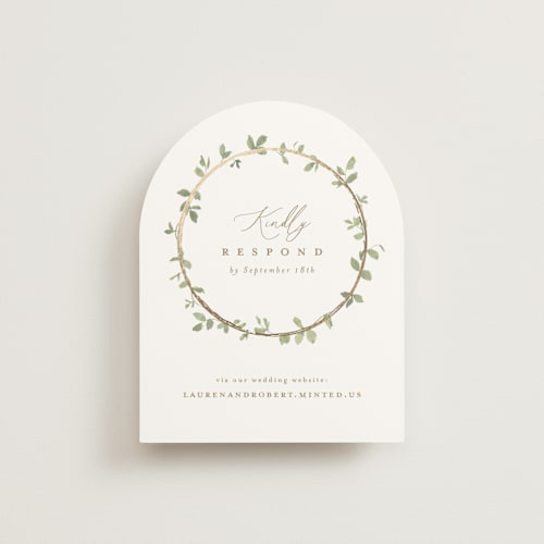 This is a ivy rsvp cards with foil pressed by Everett Paper Goods called canopy printing on signature in standard