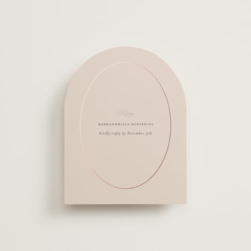 This is a rose rsvp cards with foil pressed by Ani Somi called champagne printing on signature in standard
