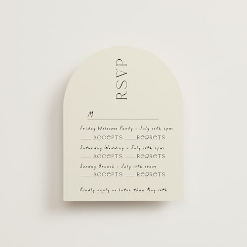 This is a onyx rsvp cards with standard by Alaina Cherup called la graine printing on signature in standard