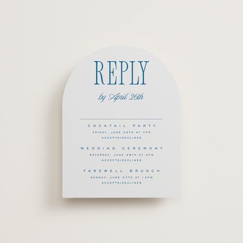 This is a ocean rsvp cards with standard by Kelly Schmidt called riviera printing on signature in standard