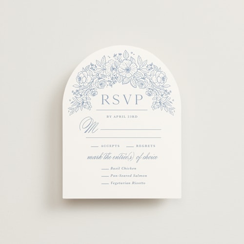 This is a nova rsvp cards with standard by Kristen Smith called wild roses printing on signature in standard