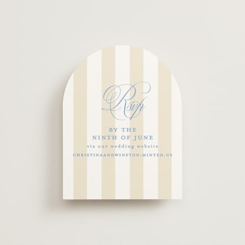 This is a powder rsvp cards with standard by Creo Study called patterned florals printing on signature in standard