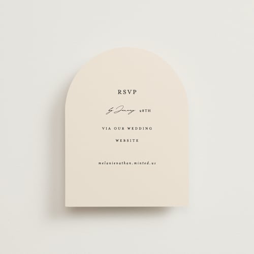 This is a ivory rsvp cards with standard by Angela Thompson called infinite printing on signature in standard