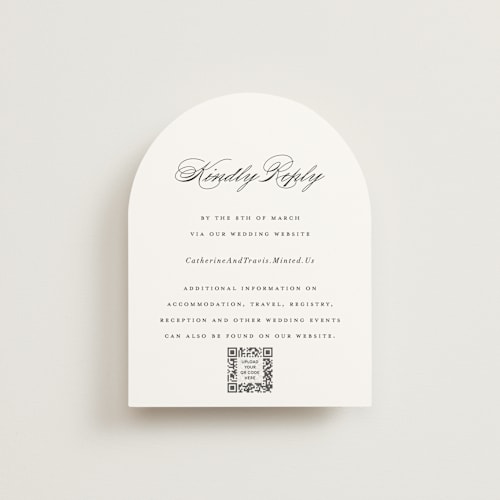This is a snow rsvp cards with standard by Brandy Folse called classically elegant printing on signature in standard