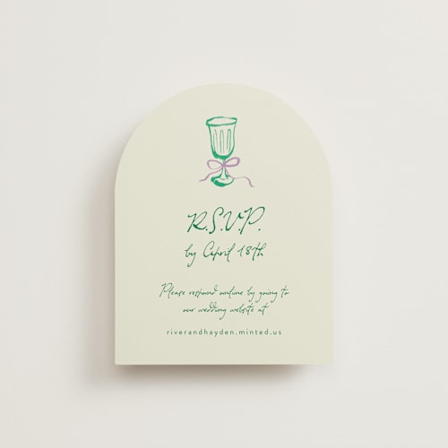This is a garden rsvp cards with standard by Cass Loh called tablescape drawing printing on signature in standard