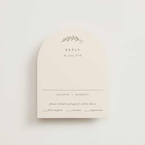 This is a ivory rsvp cards with foil pressed by Carolyn Nicks called to hold printing on signature in standard