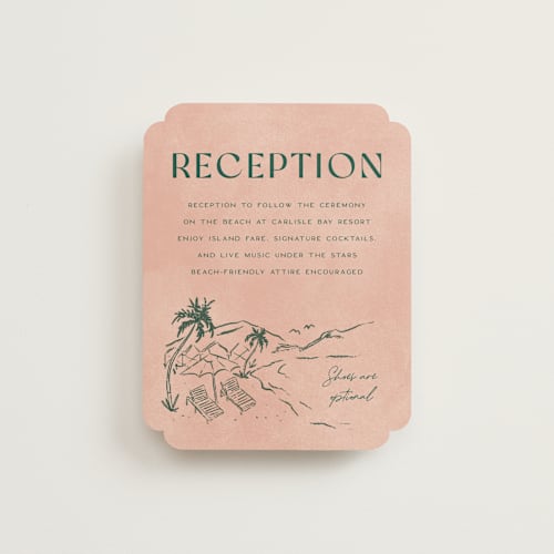 This is a island citrus reception cards with standard by Pixel and Hank called coastal drift printing on signature in standard