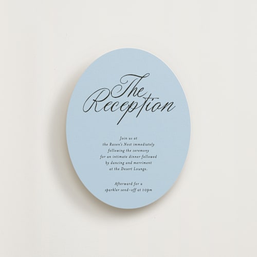 This is a sky reception cards with standard by Blustery August called tarte tatin printing on signature in standard