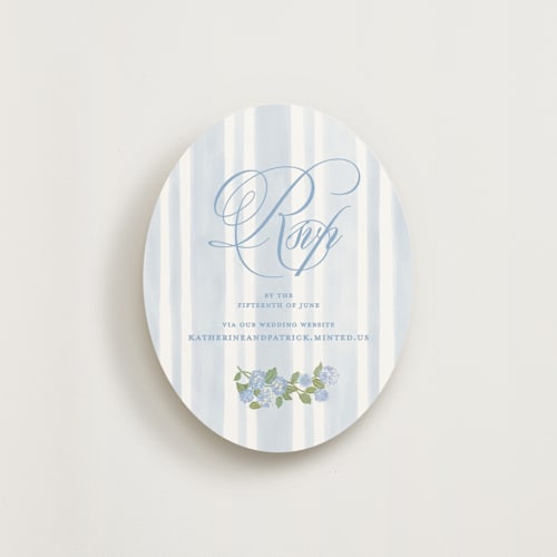 This is a ocean rsvp cards with standard by Creo Study called coastal crest printing on signature in standard