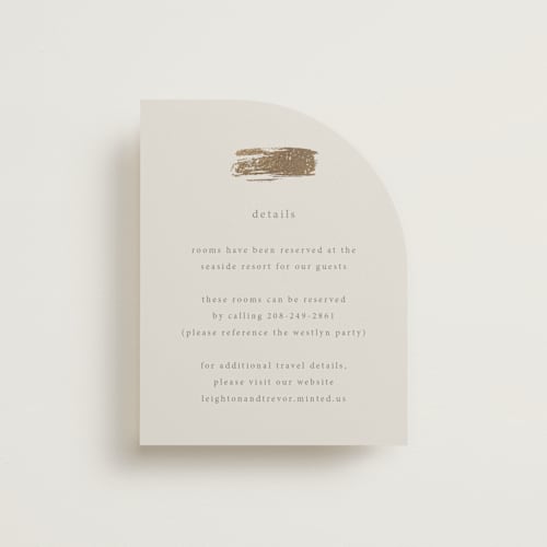 This is a sand enclosure cards with foil pressed by Melinda Denison called gilded palm printing on signature in standard