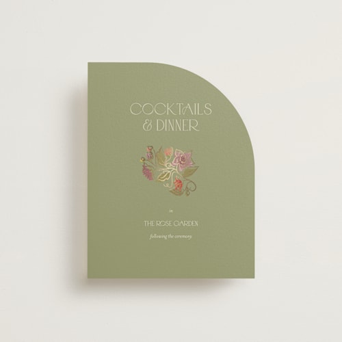 This is a mint foil stamped wedding invitations with foil pressed by Simona Camp called radiant botany printing on signature in standard