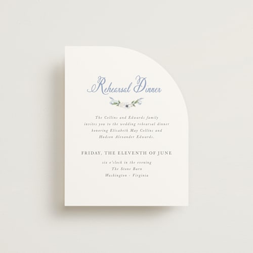 This is a periwinkle reception cards with standard by Design Lotus called sweethearts printing on signature in standard