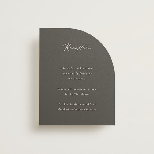 This is a tuxedo reception cards with standard by Corinne Malesic called bow printing on signature in standard