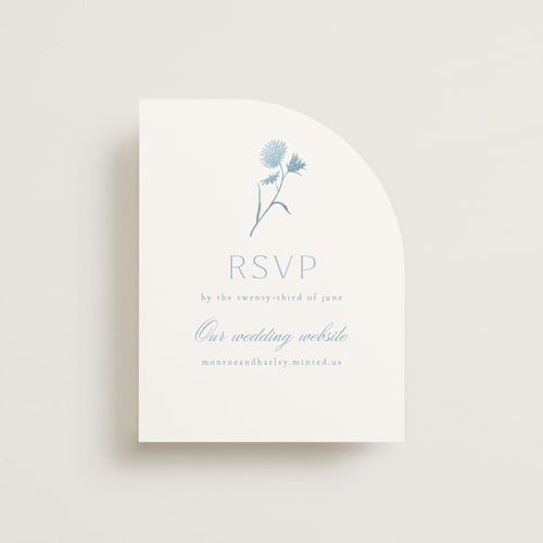 This is a sky rsvp cards with foil pressed by Kristie Kern called the romantic printing on signature in standard