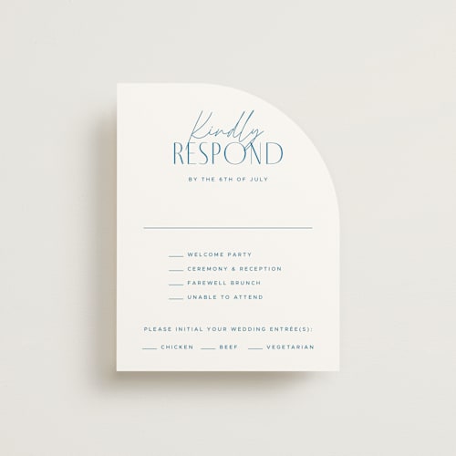 This is a sky rsvp cards with standard by Kelly Schmidt called arabilla overlap printing on signature in standard