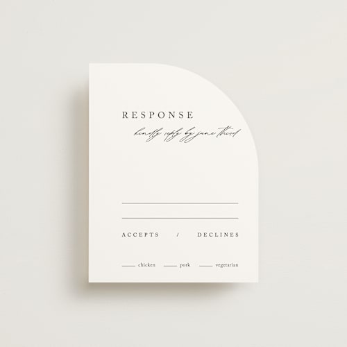 This is a silk rsvp cards with standard by Kelly Schmidt called astoria printing on signature in standard
