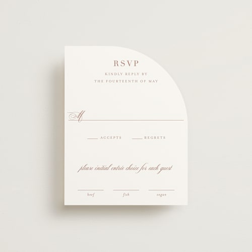 This is a blush rsvp cards with standard by Megan Davis called charleston printing on signature in standard
