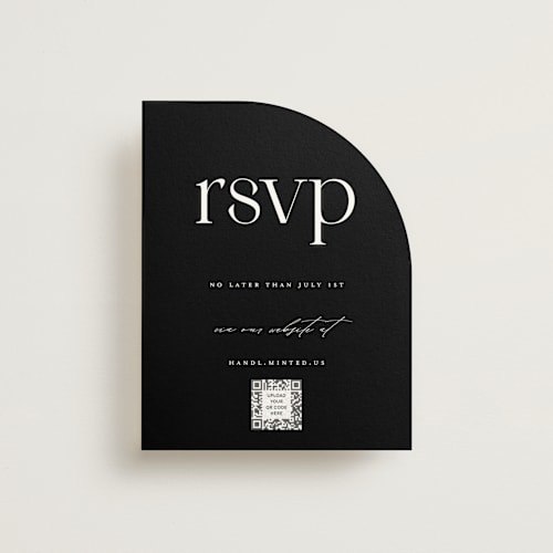This is a noir rsvp cards with standard by Christie Garcia called photographie printing on signature in standard