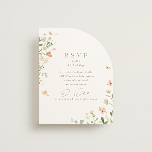 This is a toffee rsvp cards with standard by Everett Paper Goods called brynn printing on signature in standard