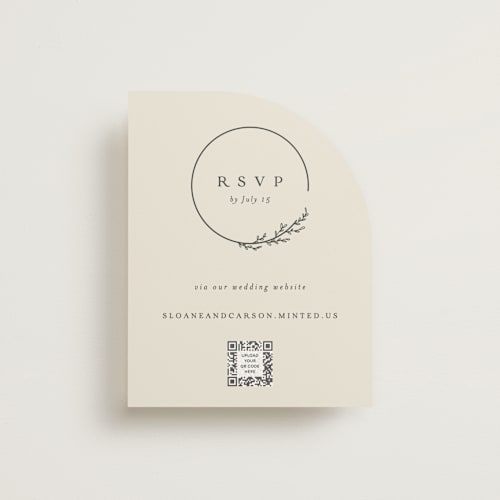 This is a almond rsvp cards with standard by Brianne Larsen called branched printing on signature in standard