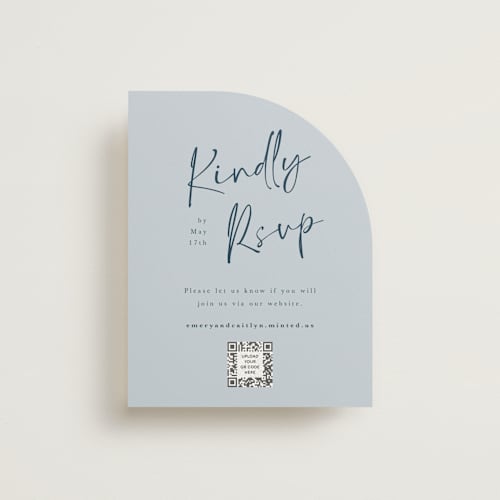 This is a cerulean rsvp cards with standard by Adelyn T. called ink scribble printing on signature in standard