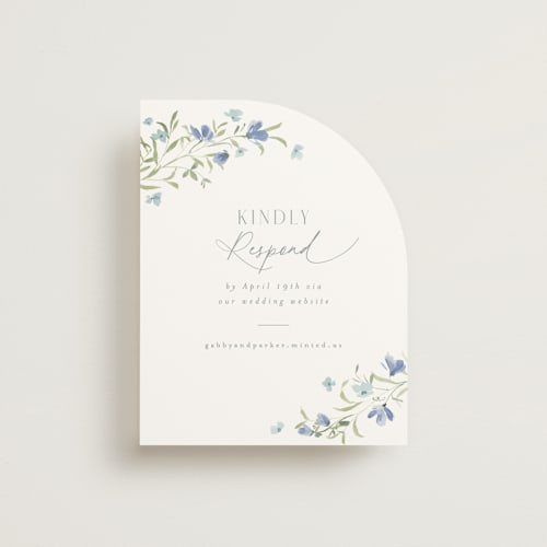 This is a aquamarine rsvp cards with standard by Everett Paper Goods called sweeping meadow printing on signature in standard