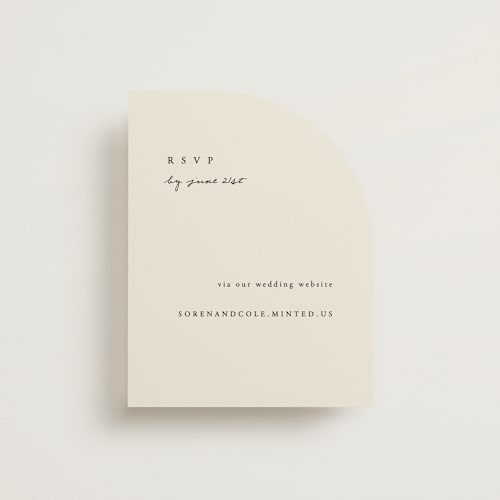 This is a linen rsvp cards with standard by Brianne Larsen called simply printing on signature in standard