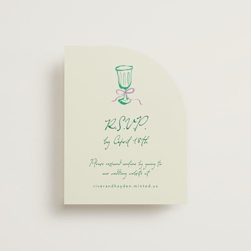 This is a garden rsvp cards with standard by Cass Loh called tablescape drawing printing on signature in standard