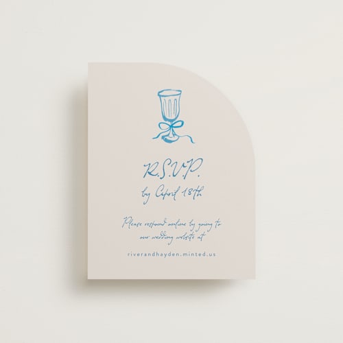 This is a aquatic rsvp cards with standard by Cass Loh called tablescape drawing printing on signature in standard