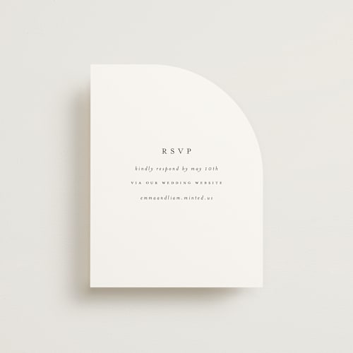 This is a classic white rsvp cards with standard by Design Lotus called a thousand years printing on signature in standard