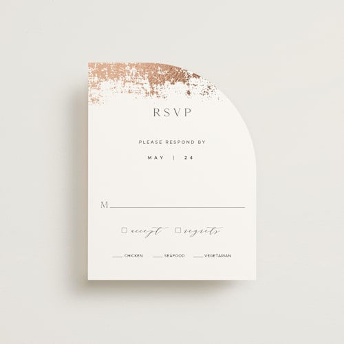 This is a copper rsvp cards with foil pressed by Eric Clegg called woodland hills printing on signature in standard