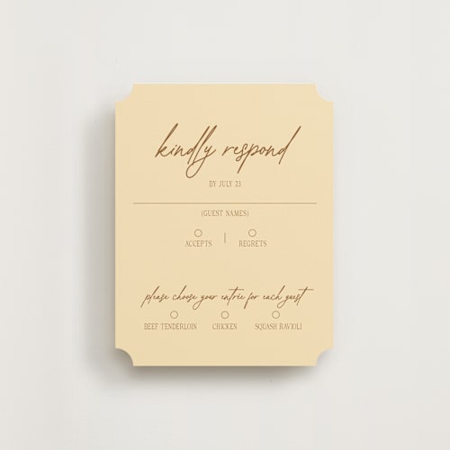 This is a bark rsvp cards with standard by Jen Ramsey called classic and floral printing on signature in standard