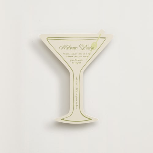 This is a olive enclosure cards with standard by Ellen Schlegelmilch called rory printing on signature in standard