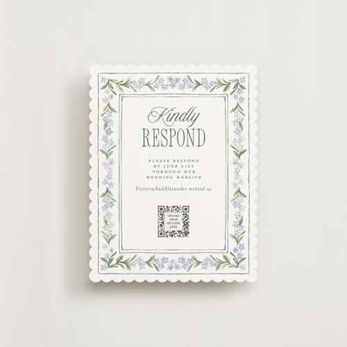 This is a wisteria rsvp cards with standard by Jenna Holcomb called vintage sketched printing on signature in standard