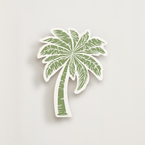 This is a leaf enclosure cards with standard by Olivia Raufman called palm monogram printing on signature in standard