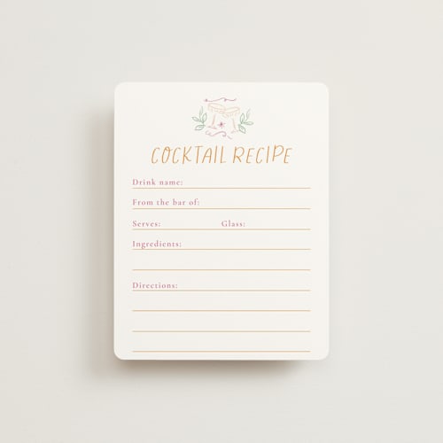 This is a margarita bridal shower insert cards with standard by Petra Kern called a brunch printing on signature in standard