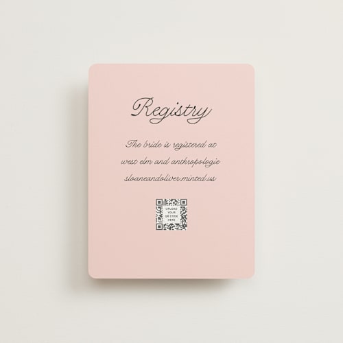 This is a strawberry bridal shower insert cards with standard by Morgan Kendall called lola printing on signature in standard