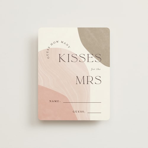 This is a divine bridal shower insert cards with standard by Pixel and Hank called arched printing on signature in standard