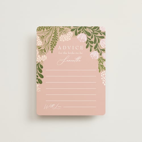 This is a rose bridal shower insert cards with standard by Paper Sun Studio called floral harvest printing on signature in standard