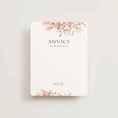 This is a petal bridal shower insert cards with standard by Itsy Belle Studio called botanical cheers printing on signature in standard