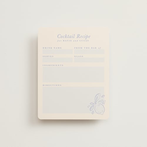 This is a porcelain bridal shower insert cards with standard by Rebecca Smith called love birds printing on signature in standard