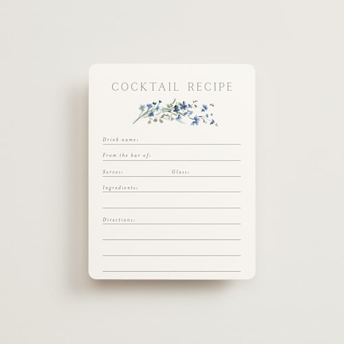This is a bluebell bridal shower insert cards with standard by Petra Kern called in the full bloom printing on signature in standard