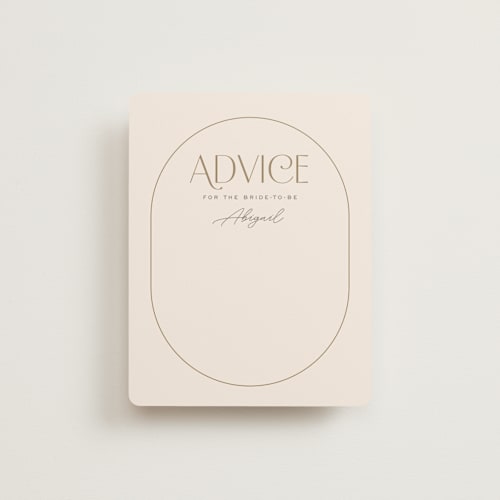 This is a toffee bridal shower insert cards with standard by Pixel and Hank called billow printing on signature in standard
